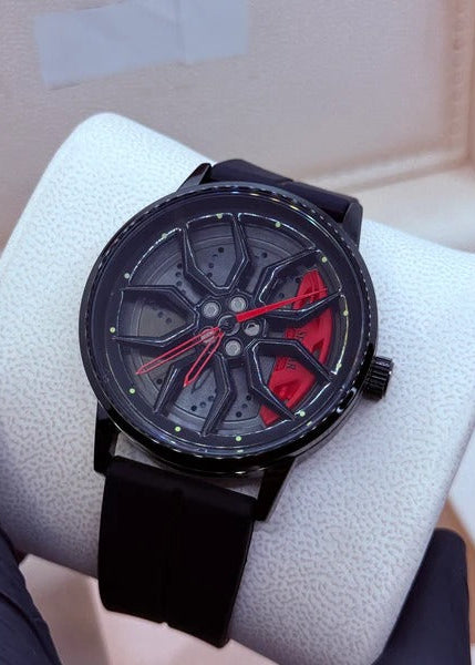 Ferrari wheel red silicon strap