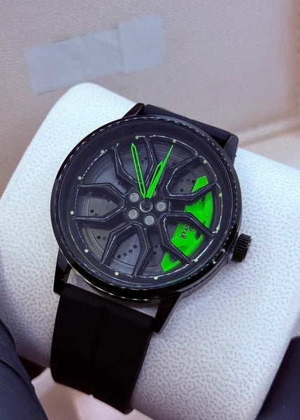 Ferrari wheel green silicon strap
