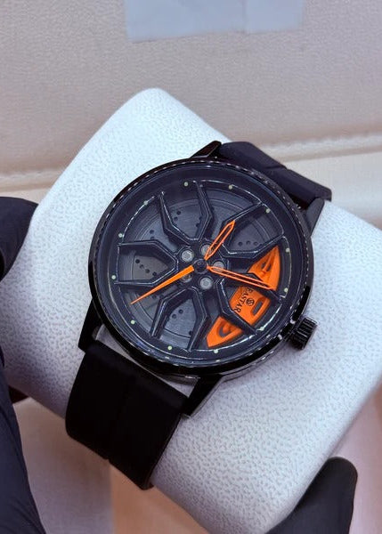Ferrari wheel orange silicon strap