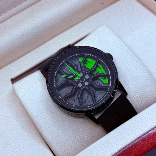 Ferrari wheel green silicon strap